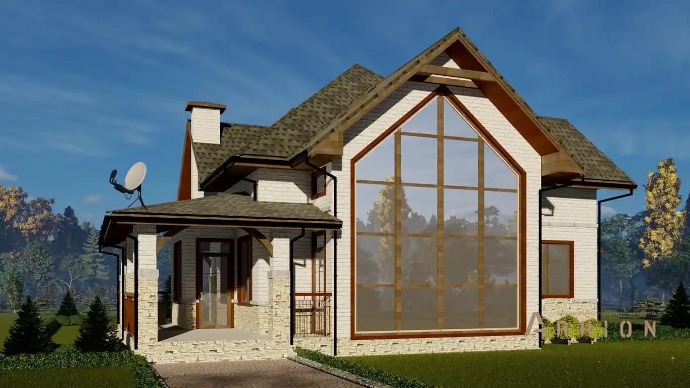 5. Проект одноэтажного дома в европейском стиле с плоской кровлей , h-1622, площадью - 235 кв c мансардой, терассой, балконом, вторым светом